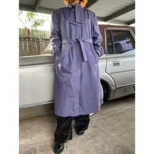 🔥Vintage 80 USA London Fog Bow Tie Neck Fleece Lined Classic Preppy Trench Coat